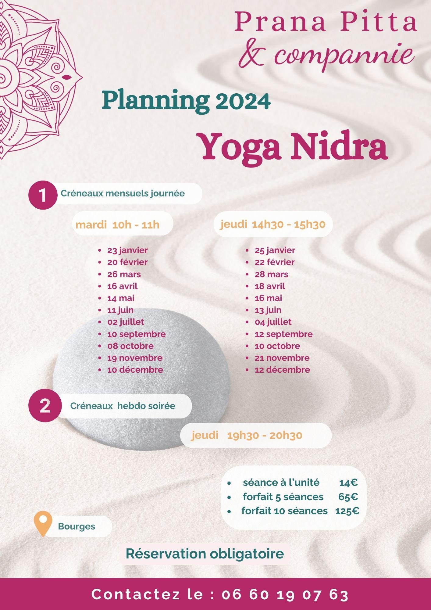 dates yoga nidra 2024