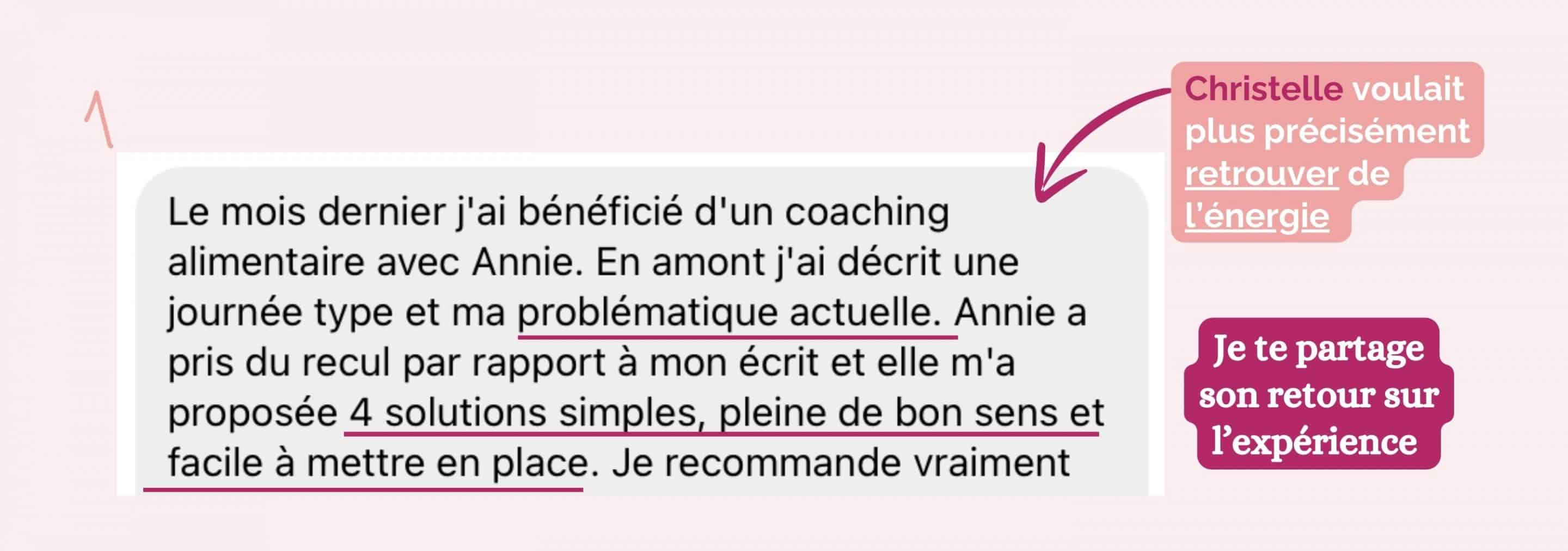 Avis Christelle Coaching alimentaire