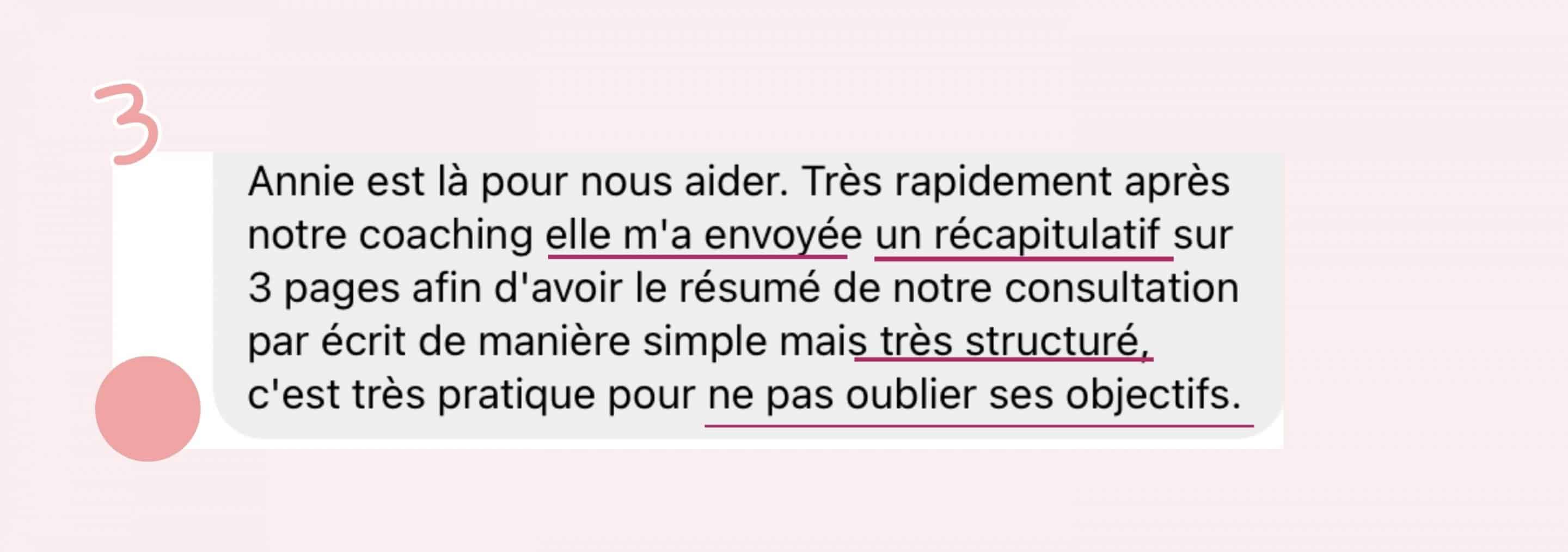 Avis Christelle Coaching alimentaire p3